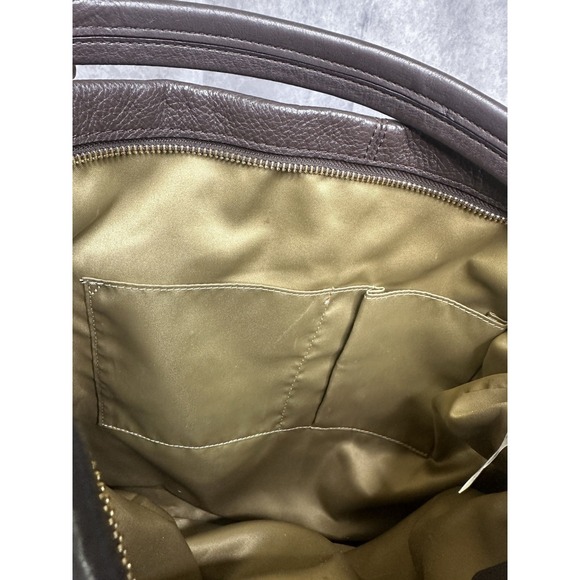 Coach F23293 Pebble Leather Hobo 2Way Shoulder Hand Bag Zip Closure Brown - Picture 9 of 10